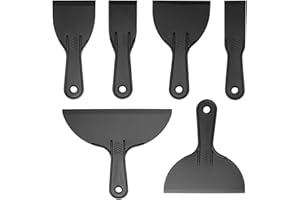 6-Pack Flexible Plastic Putty Knife Set, Paint Scraper Tools for Spackling, Window Repair, Paint Removal, Arts and Crafts, Co