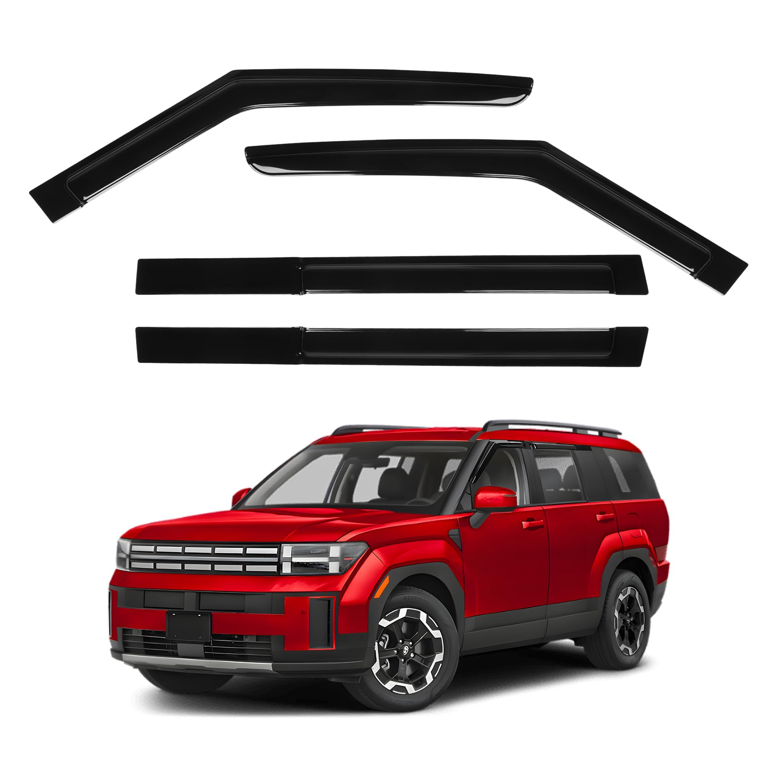 Photo 1 of ** SOLD AS IS NO REFIND/RETURN** SEE COMMENTS!
Canvcle Window Visors Rain Guards for 2024 2025 2026 Hyundai Santa Fe Accessories, Outside-Mount Tape-On Side Window Wind Deflectors Vent Visors Shades Rainproof 4PCS