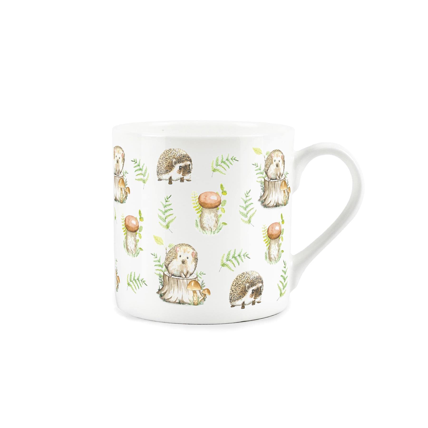 Purely Home Hedgehogs and Wildlife Design Mug - Fine Bone China White Garden Coffee/Tea Present Gift