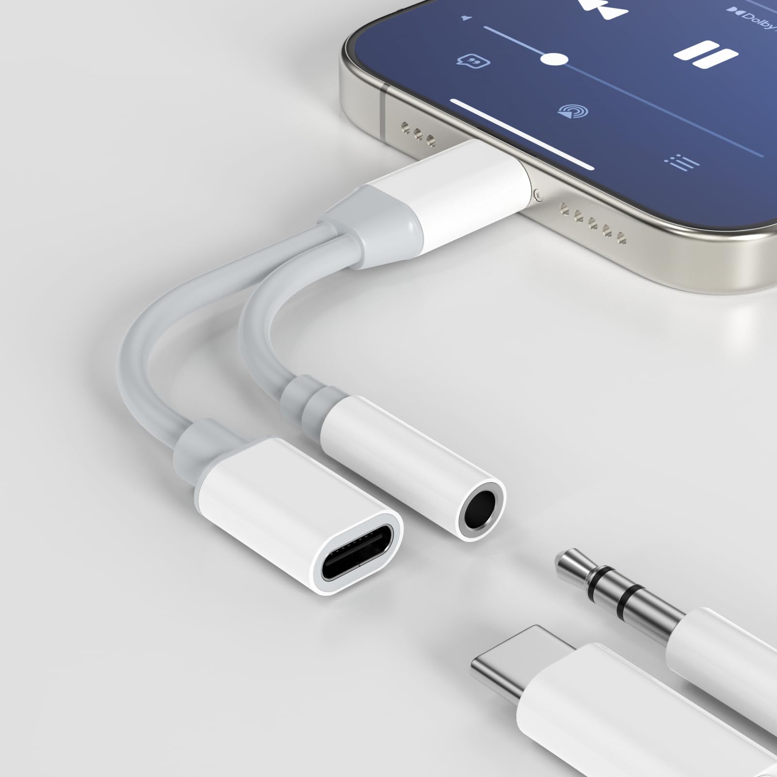 Photo 1 of [MFi Certified] USB C to 3.5mm Headphone and Charger Adapter,2-in-1 USB C to 3.5mm Aux Audio Jack and Fast Charging Dongle Cable Compatible with iPhone 15/15 Plus/15 Pro/15 Pro Max,Galaxy S23 S22 S21