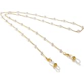 BLOOMMAY Pearl Eyeglass Chains for Women 18K Gold Plated Sunglasses Eyewear Elegant Strap Holder Women's Eyeglass Chains