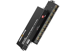 CENMATE HDMI Splitter 1 in 8 Out, 8 Port HDMI Splitter Support 4K@60Hz 4:4:4 8-bit Duplicate/Mirror, HDMI 2.0, 18 Gbps, EDID, HDCP, 3D Video Play