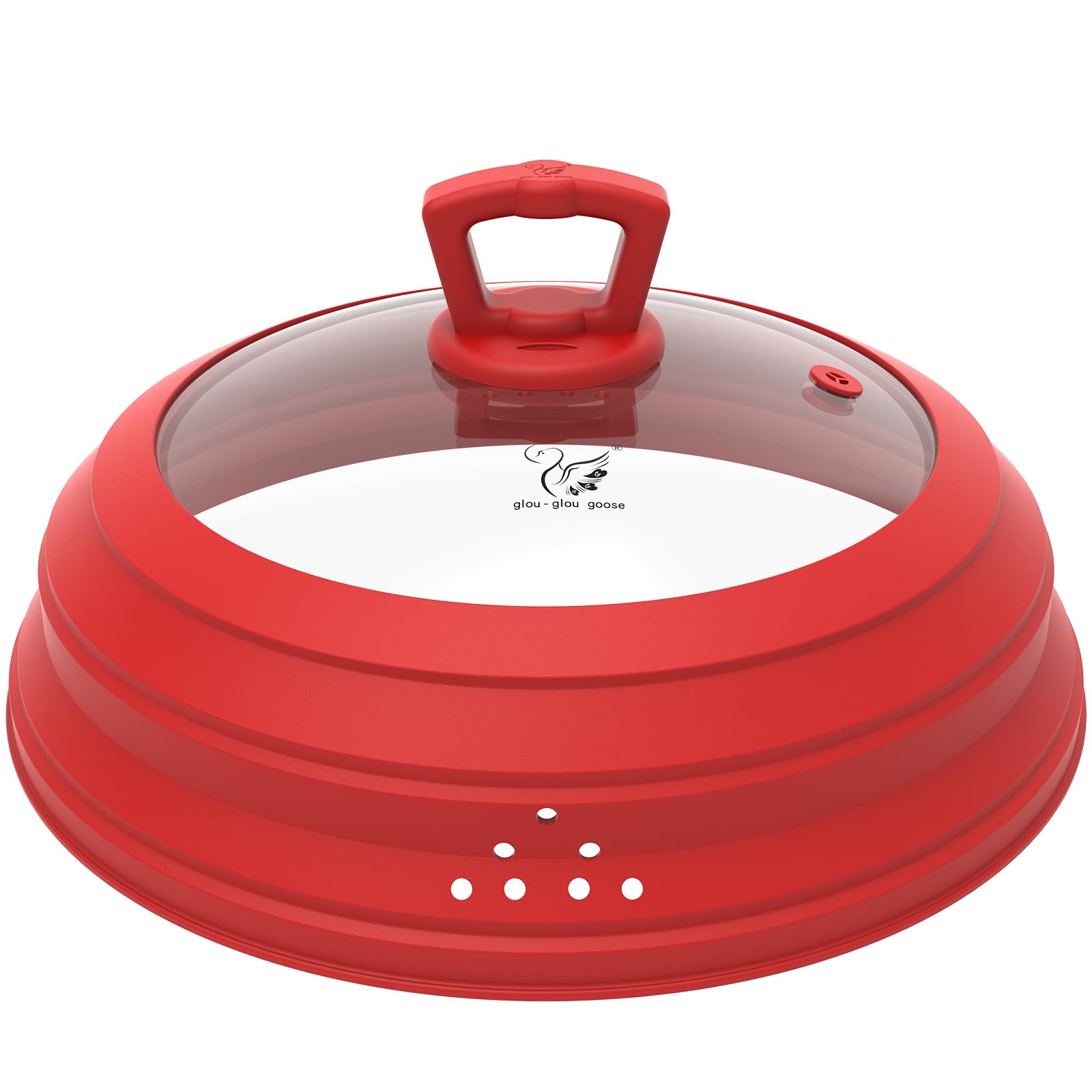 Photo 1 of ***(MISSING PARTS/ SEE NOTES)***Microwave Splatter Cover Vented Glass Splatter Guard Lid with Collapsible Silicone for Food as Pot Cover 11.8 inch Large Plate for 6 7 8 9 10 11 inch Plate Bowl