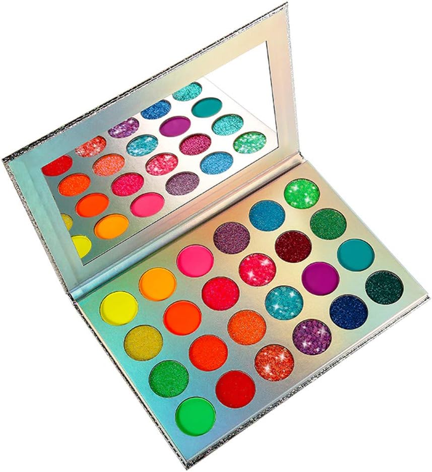 LABIUO 24 Color Eyeshadow Pale-tte Glow Glitter Fluorescent Eye Shadows Luminous