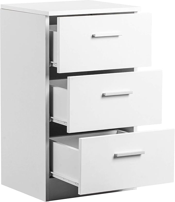 Leisure Zone White Wood Filing Cabinet 3 Drawers Office File Storage Unit Cabinet For Office Bedroom Living Room Size H 66 X D 35 X 38 Cm Amazon Co Uk Kitchen Home