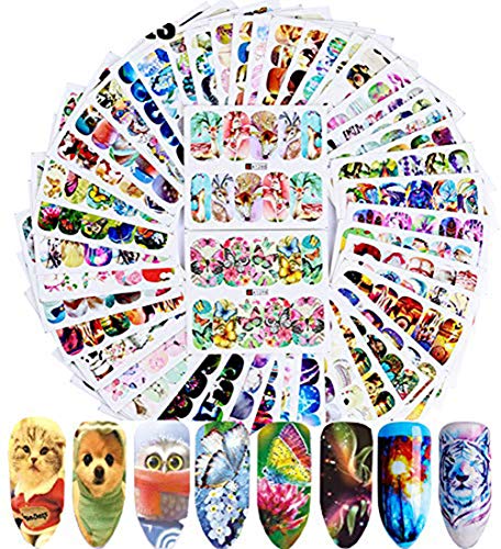 Nail Decals for Women Nail Art Stickers Water Transfer Nail Tattoo Paper 50 Sheets Nail Art Supplies Cute Animals Flowers Butterflies Nail Art Accessory for Fingernails Decorations Manicure Tips Nail Decals for Women Nail Art Stickers Water Transfer Nail Tattoo Paper 50 Sheets Nail Art Supplies Cute Animals Flowers Butterflies Nail Art Accessory for Fingernails Decorations Manicure Tips