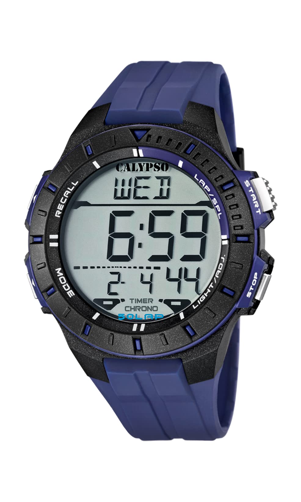 Calypso Unisex Digital Watch with LCD Dial Digital Display and Blue Plastic Strap K5607/2