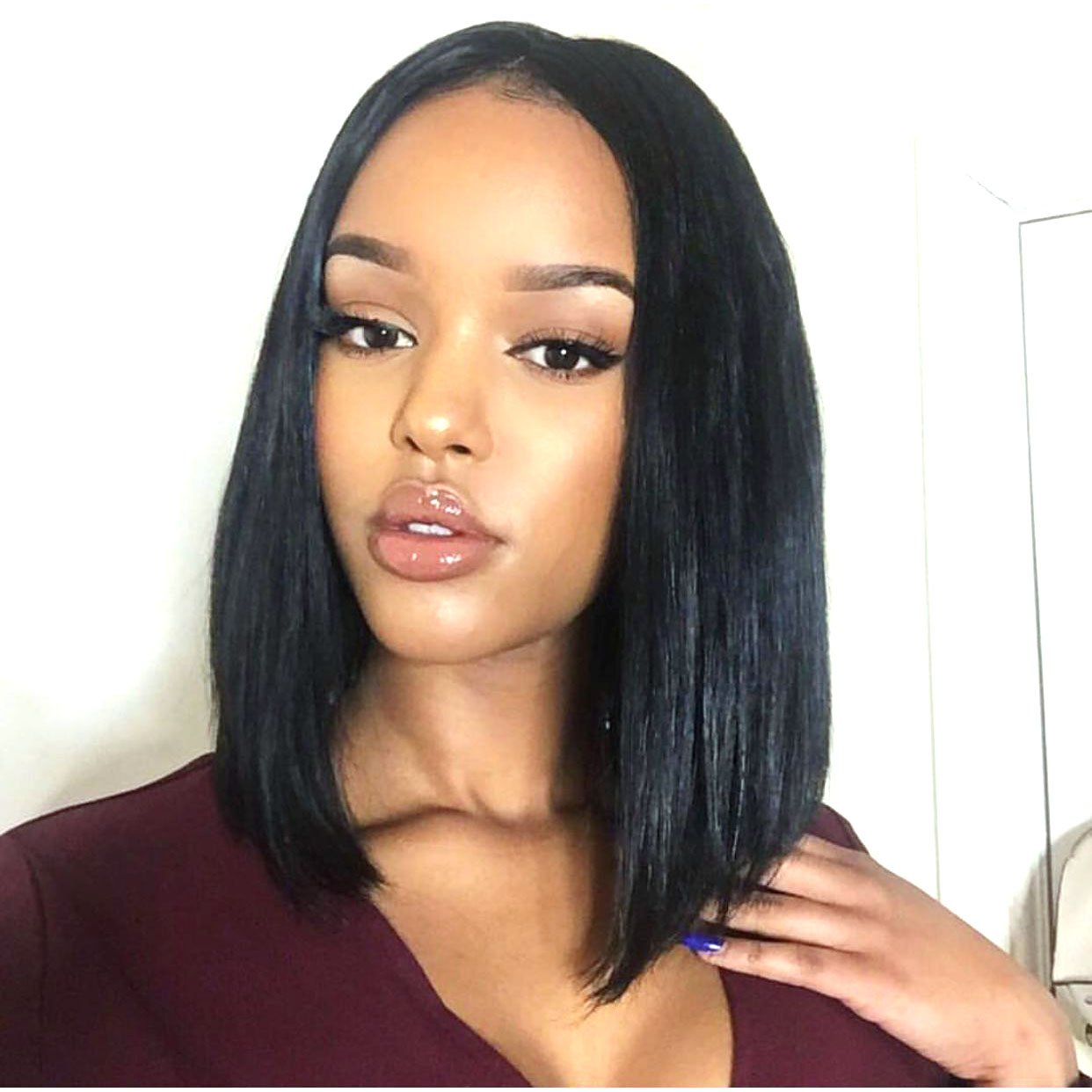 Amazon Com Allhairz Raw Virgin Peruvian Human Hair Short Bob Wig