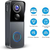 KAMEP 2K HD Wireless Video Doorbell WiFi PIR Motion Detection 2-Way Audio Night view 2