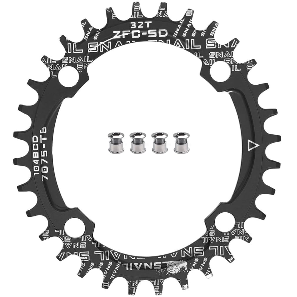 CYSKY 32T Oval Narrow Wide Chainring 104BCD Bike Single Speed Chainring Sprocket for Road Bike Mountain Bike BMX MTB ebike (32T)