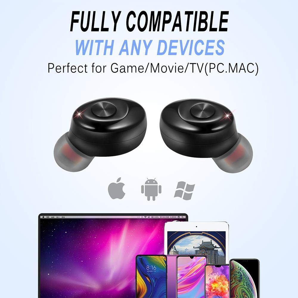 Auricolare Bluetooth 5.0 Stereo Senza Fili Sport in Ear con Custodia da  Ricarica Microfono Leggeri Cuffie per Sport Telefonia urban-earth.co.uk