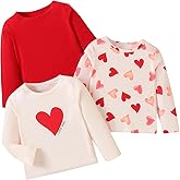 3 Pack Toddler Girls Shirts Long Sleeve Shirt for Girls Tees Kids Tshirts Clothes Fall Tops T-Shirt 2-8 Years