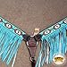 HILASON Western Leather Horse Breast Collar Brown Turquoise Fringesthumb 1