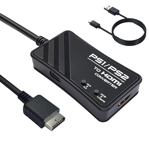 HDMI Adapter for PS1/PS2, PS1/PS2 to HDMI Converter, Support RGB Signal and  YPbPr Signal Switch, Screen 4:3/16:9 in Kuwait Whizz Accessories
