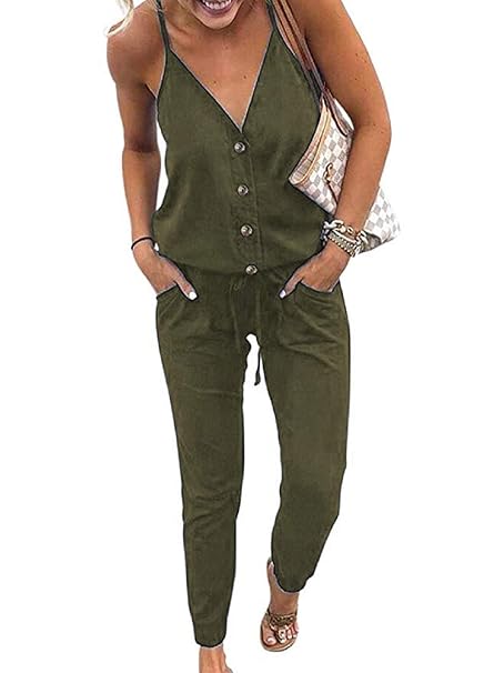 V-Neck Romper with Pockets (various colours)