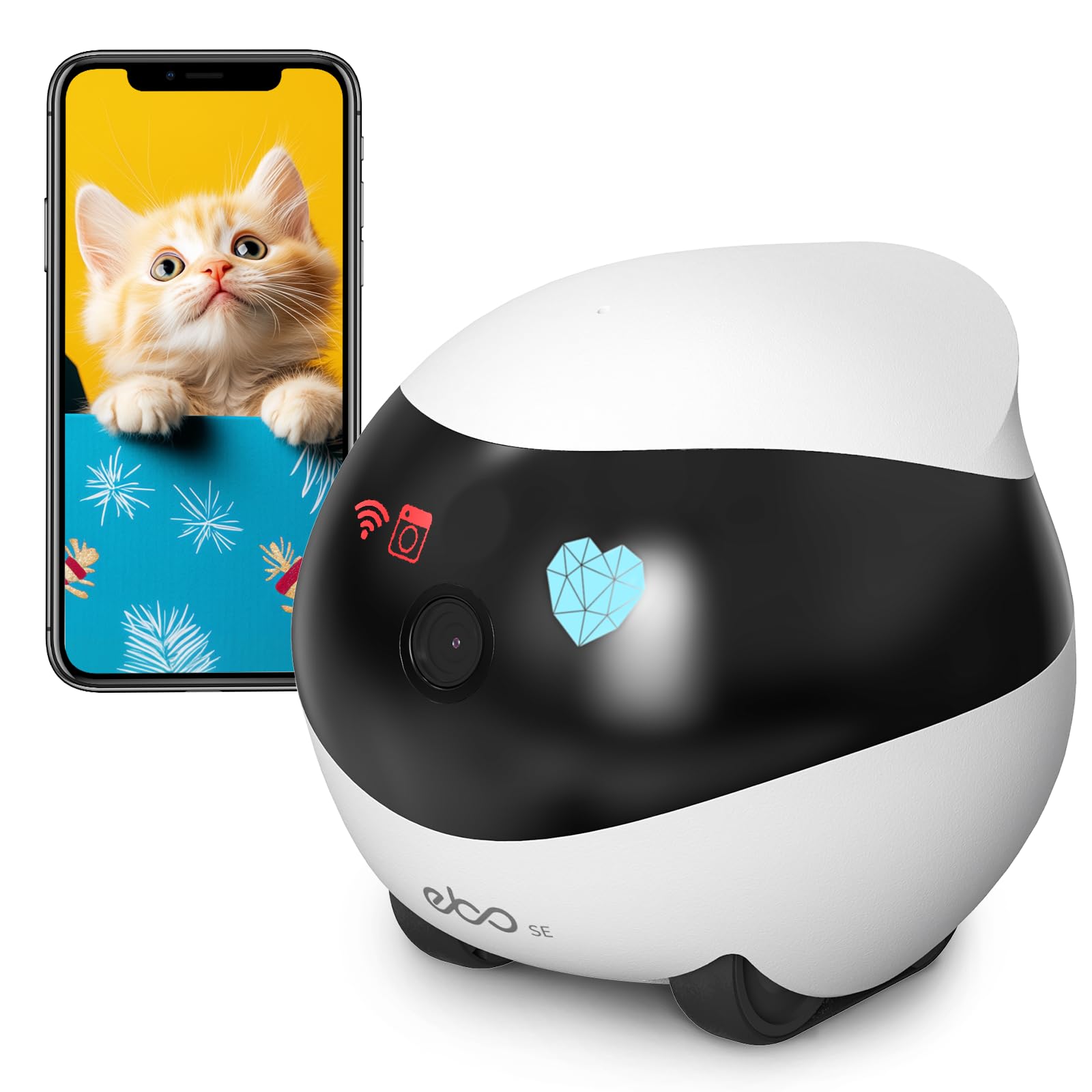 Photo 1 of ***FACTRORY SEALED**** Enabot EBO SE FamilyBot Home Camera Robot: 1080P Movable Pet Camera Indoor, Battery-Operated, Auto-Recharge, Night Vision, 2-Way Talk, Local Storage, APP Control