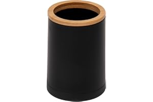 Maison Sucasa Tumbler for Bathroom, Countertop, Bathroom Accessory, Makeup Brush Holder, Pen Cup, Plastic, Rayon from Bamboo, Black