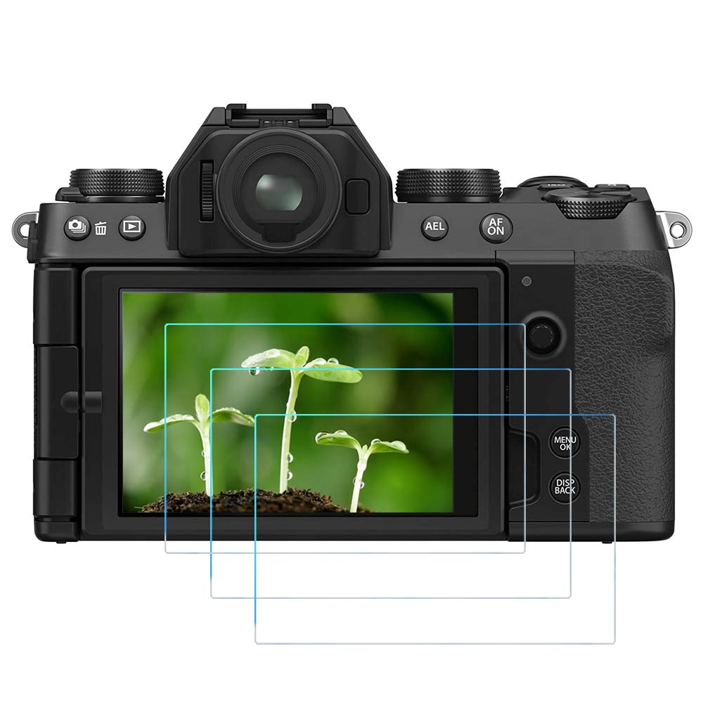 FANZR Screen Protector Compatible for Fujifilm X-S10, X-T30II, X-T30, X-T20, X-T10 Camera (3 Pack), 0.3mm 9H Anti-Scratch Tempered Glass