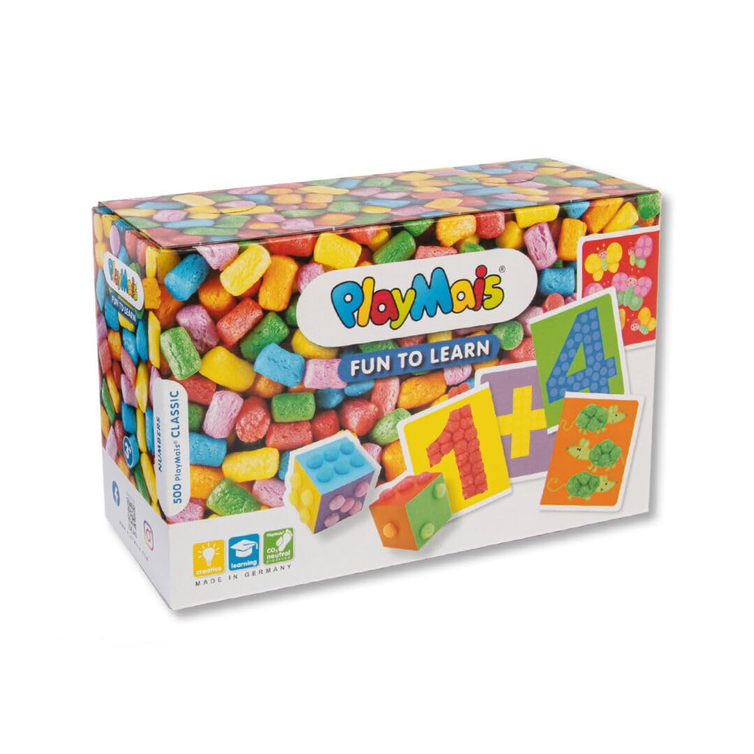 PlayMais FUN TO LEARN NUMBERS educational toy for kids from 3 years | craft kit with 550 PlayMais, 14 templates & instructions for crafting | stimulates creativity & motor skills | natural toy — image 1