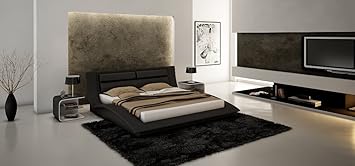 Amazon Com J M Furniture Wave Black White Leather Lacquer