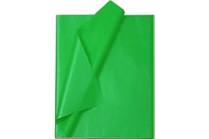 Ueerdand Gift Wrapping Tissue Paper for Packaging 105 Sheets Single-Sided Metallic Wrapping Craft Papers Bulk for DIY Artworks Flower Decoration (12 x 20 Inches, Green)