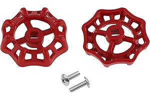 PNXKTXO Water Spigot Handles Kit, 2Pcs Iron Outdoor Faucet Handles with Stainless Steel Cross Head Screws, 7 * 7mm Replacement Round Wheel Handles for Outside Hose Bibb, Garden Valves