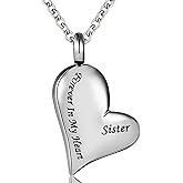 Cremation Urn Ashes Necklace Dad Forever in My Heart Stainless Steel Keepsake Waterproof Memorial Pendant