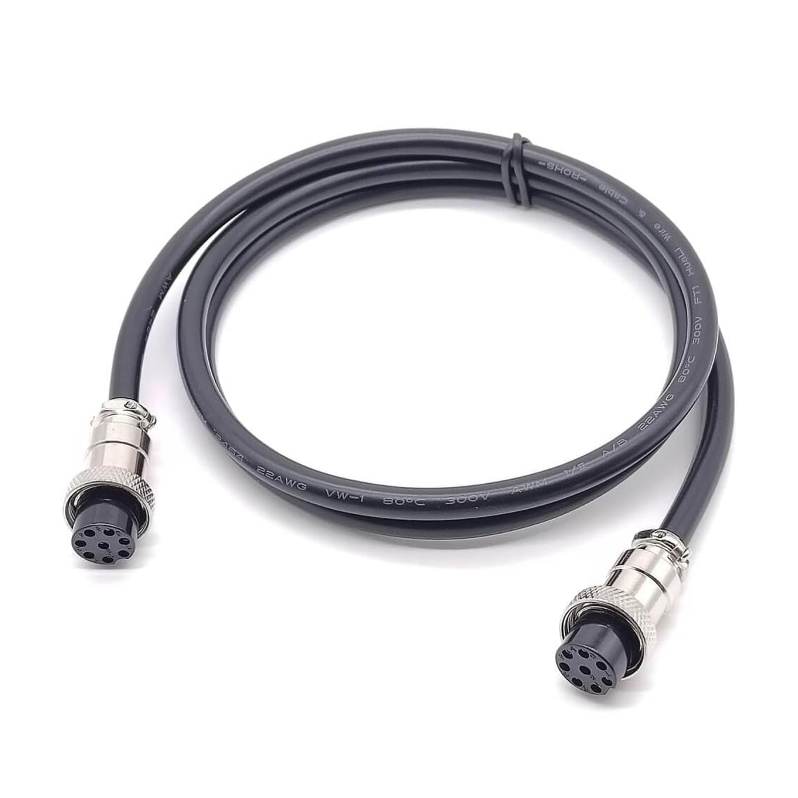 Elecbee GX16 8 Pin Cable Double Female Head Aviation Cordset,16 mm Metal Thread Circular Aviation Connector Adapter Female to Female,Cable Double Ended Female Straight Air Plug Extension Cable 1M