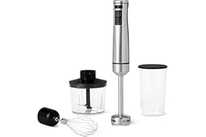 �鶹�� Basics 500 Watt Multi-Speed Immersion Hand Blender with Attachments, Corded, Silver