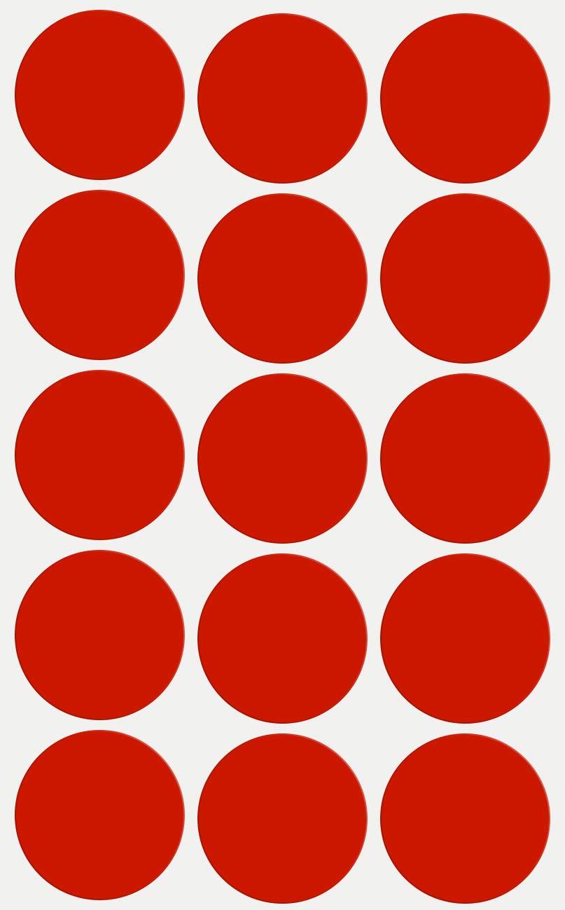 Royal Green Round Label Red Dot Stickers -1.25" inch (30mm) - 750 Pack