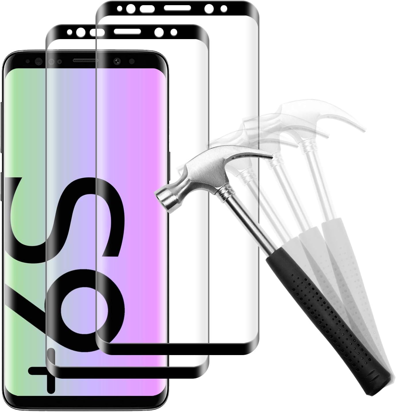 Snnisttek [2 pieces] Tempered Glass Screen Protector comfortable with Samsung Galaxy S9 Plus,9H Hardness, Ultra Crystal Clear, 99% Transparency Protection Tempered Glass