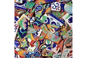 MEXTILES - Broken Mexican Talavera Tiles Handmade Mix Designs 10 Pounds
