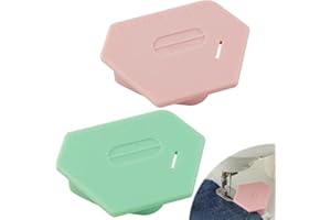 SINSETU 2 Pcs Magnetic Seam Guide for Sewing Machine, Polygonal Multifucntional Seam Guide Hemmer with Scale, Sewing Quilting Supplies Accessories (Pink/Green)