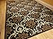 Large 8x11 Modern Rug Luxury Black Contemporary Rugs 8x10 Black Beige Cream Rug Large Rugs for Living Room (Large 8'x11' Rug)