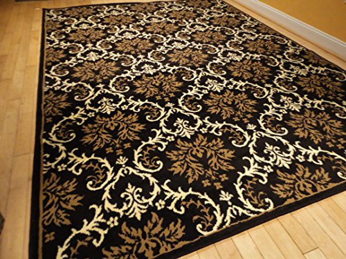 image for Large 5x8 Modern Rug Luxury Black Contemporary Rugs 5x7 Black Rug Mode