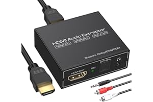 FQUANMAP HDMI ARC Audio Extractor 4K60Hz HDMI to Optical/SPDIF 3.5mm AUX Audio Adapter Converter Splitter Support LPCM 5.1/DTS/DSD for Laptop/TV Box/DVD/PS5