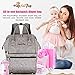 Baby Diaper Bag Backpack Organizer - Multi-Function Designer - Wide Open Tote Bag for Mom Dad Boys & Girls - Insulated Pocket for Bottle Storage - Changing Pad - Waterproof - Gray