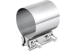 EVIL ENERGY 3.0 Inch Exhaust Clamp, Butt Joint Band Clamp Sleeve Coupler Stainless Steel for Pipes, Mufflers, Catalytic Converters 2Pcs