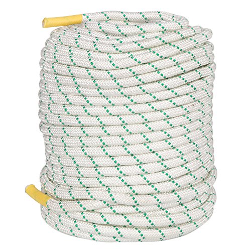 F2C General Purpose 2/5Inch x 151FT Caving Climbing Rope Double Braid Polyester Rope Safety Rope, Perfect for Tree Work, Cargo, Sailing, Rigging, Marine, Outdoor Sports, 5940Lbs Breaking Strength