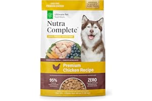 ULTIMATE PET NUTRITION Nutra Complete Freeze Dried Raw Dog Food, Veterinarian Formulated with Antioxidants, Prebiotics & Amino Acids (3 Pound, Chicken)