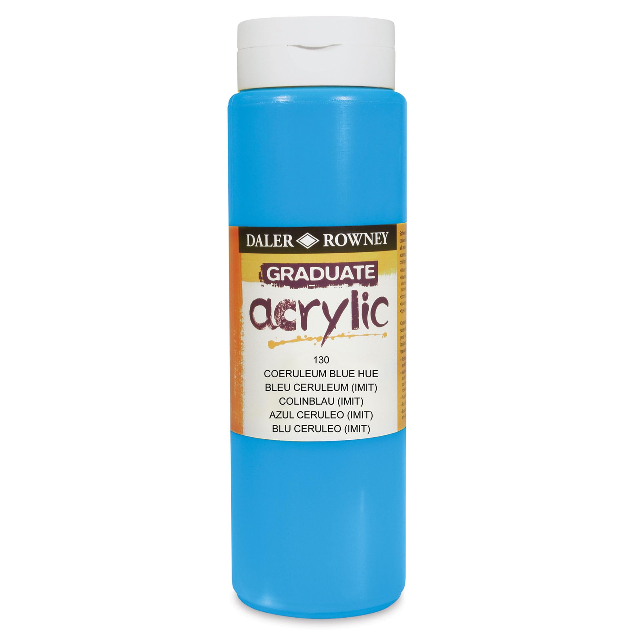 Daler-Rowney Graduate Acrylic Paint, Plastic Bottle, 16.91oz - 500 ml, Coeruleum Blue Hue