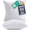 Utopia Bedding 18x18 Pillow Inserts, Set of 2, White – Indoor Decorative Throw Pillows for Bed, Sofa & Couch – Soft, Supporti