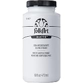 FolkArt Matte Acrylic Paint in Assorted Colors, 16 oz, Wicker White 16 Fl Oz