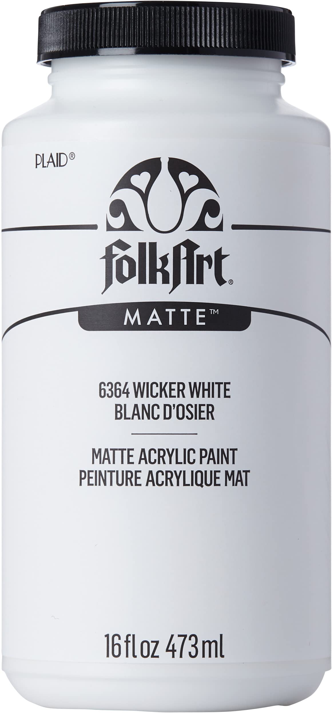 FolkArt 6364 Matte Acrylic Paint in Assorted Colors, 16 oz, Wicker White