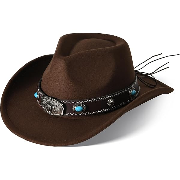 9141 Western Cowboy Hat For Men Women, Vintage Wide Brim Cowgirl Cowboy Hat for Women Men Felt Wide Brim Cowgirl Western One  main image 3