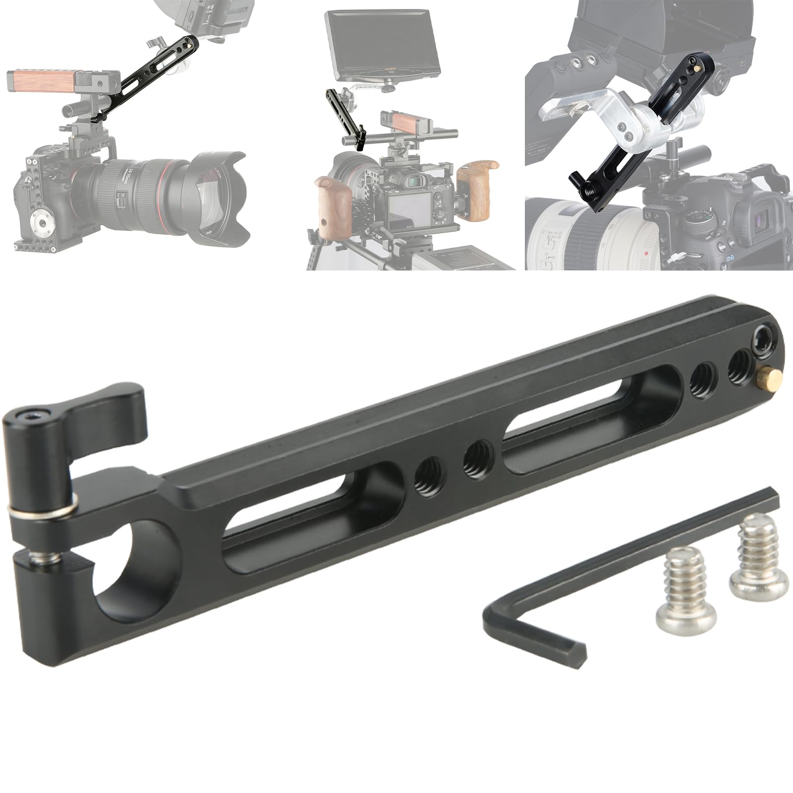 NICEYRIG Safety NATO Rail with 15mm Rod Clamp for EVF Mount