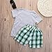 2Pcs Toddler Kids Boys Summer Cartoon Crocodile T-Shirt Tops Plaid Shorts Outfits Set Clothes (Style 1, 4 (3-4Y))