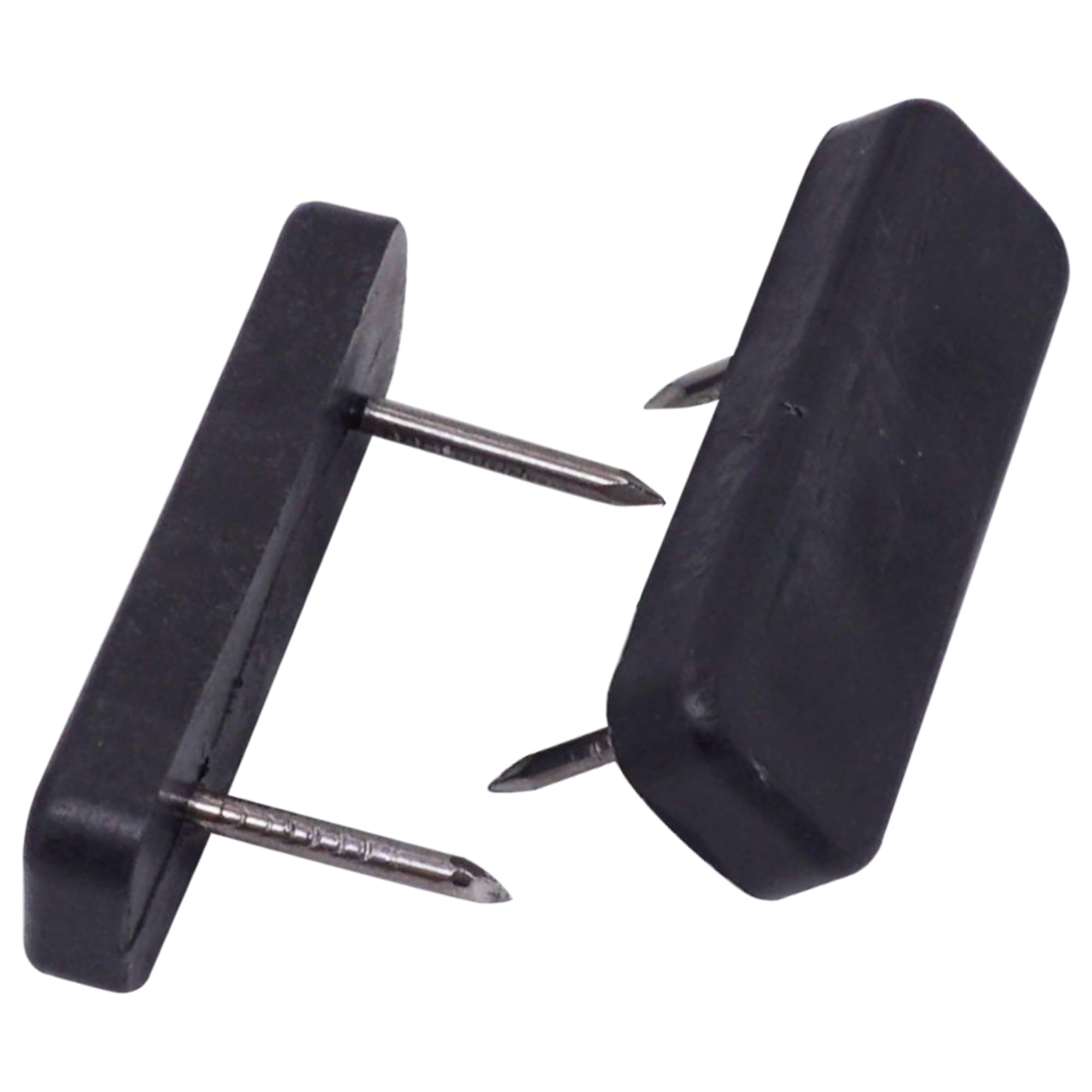 SKIR'CO 16 pcs, Black Plastic Furniture Legs 45 x 15 mm, Rectangular Furniture Sliders with Steel Nails, Small Furniture Feet