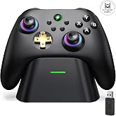 ELISWEEN Wireless Gaming Controller with Charging Dock for PC| Hall Effect Joystick &amp; 1000Hz Polling | Programmable Back Buttons, RGB, Turbo, Gyro | Compatible with Switch/Switch 2, Android, iOS
