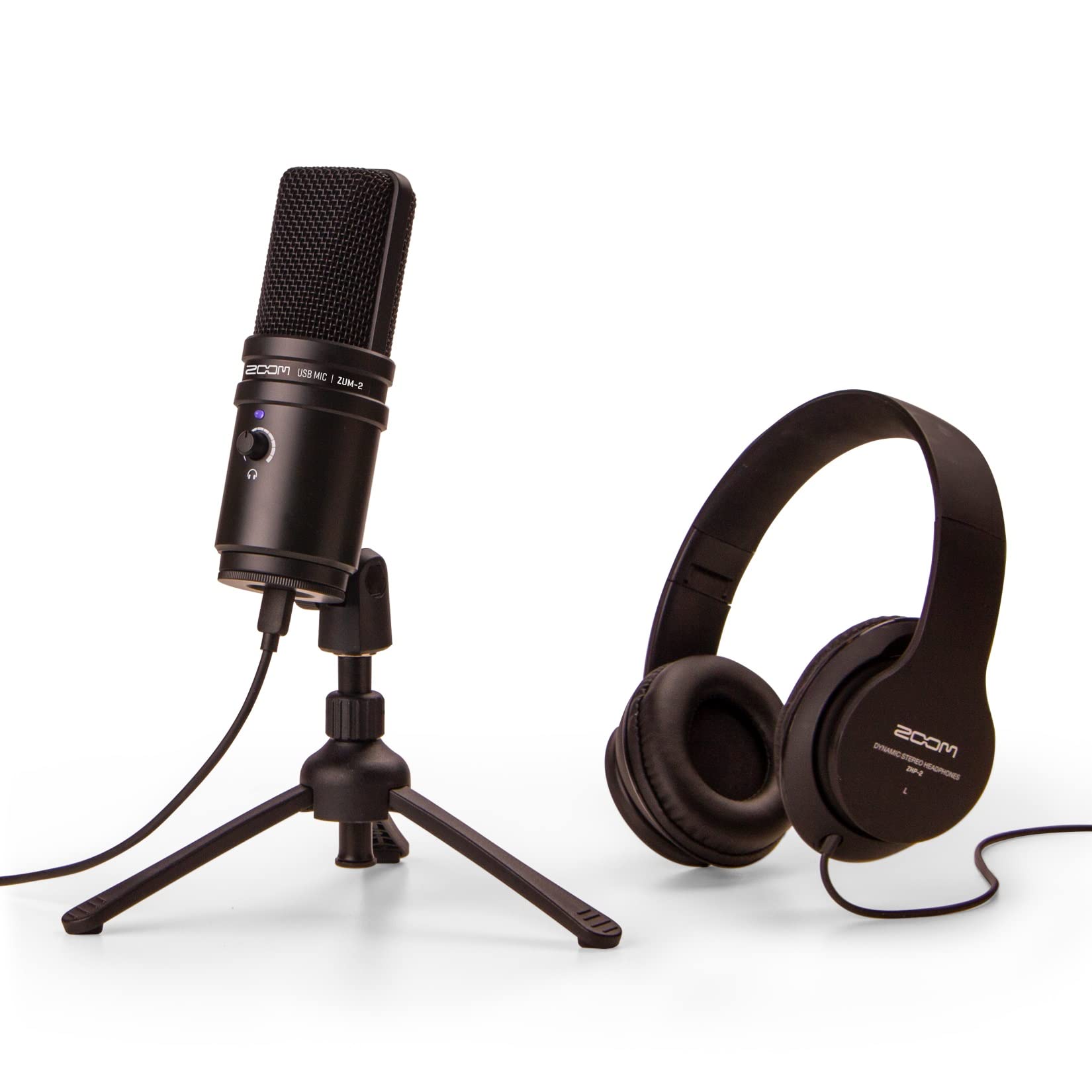 Zoom ZUM-2 PMP USB Podcast Mic Pack for podcasters, streamers and YouTubers – complete solution with microphone and headphones